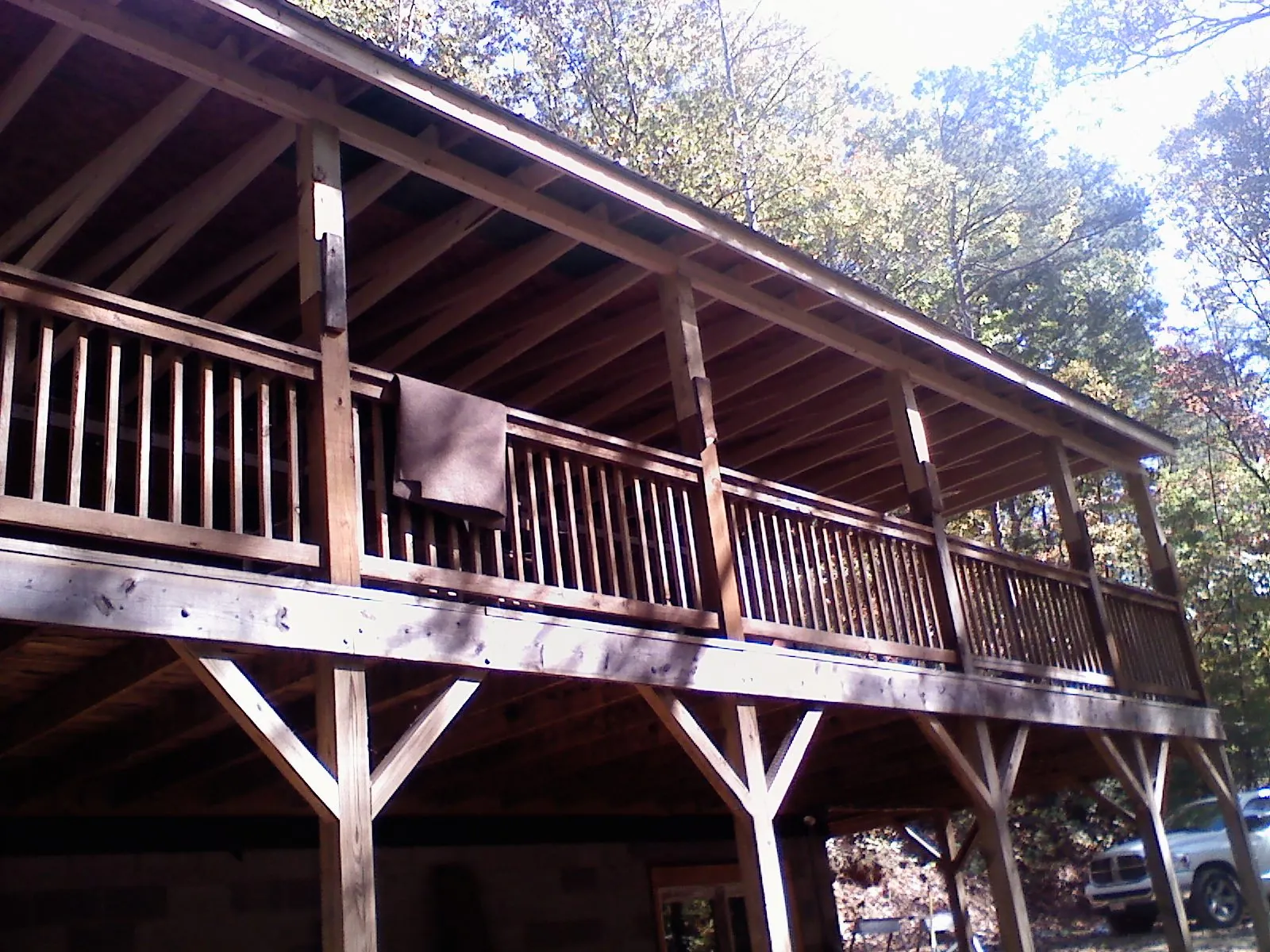 Timber framing under a new elevated porch and deck — Roof Leak Repair in Watervliet by Roofing Brothers